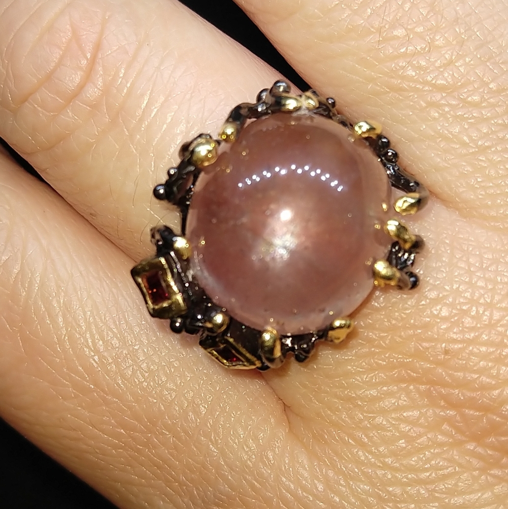 Big Natural Ruby Sterling Art Ring - image 1